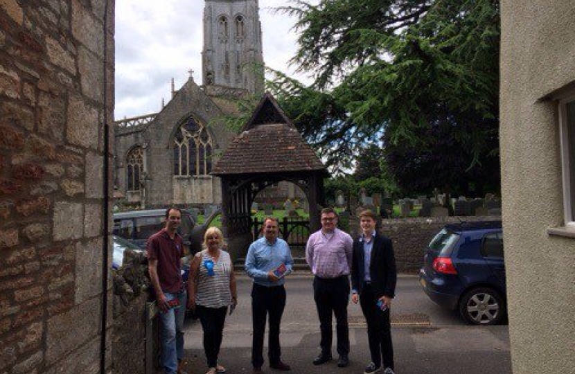 Dr Liam Fox and supporters