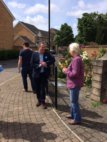 Dr Liam Fox campaigning in Portishead