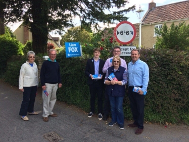 Dr Liam Fox and supporters